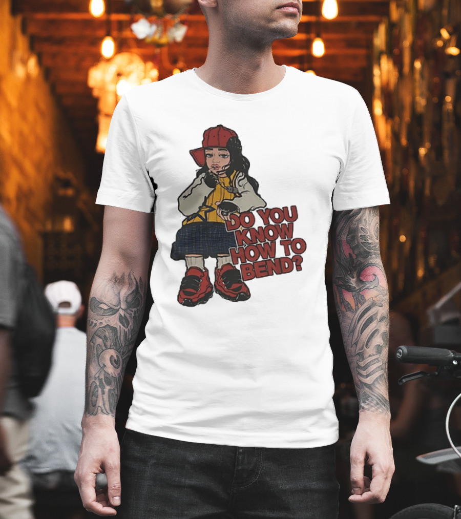 Do You Know How to Bend? Girl with Red Cap and Sneakers T-Shirt
