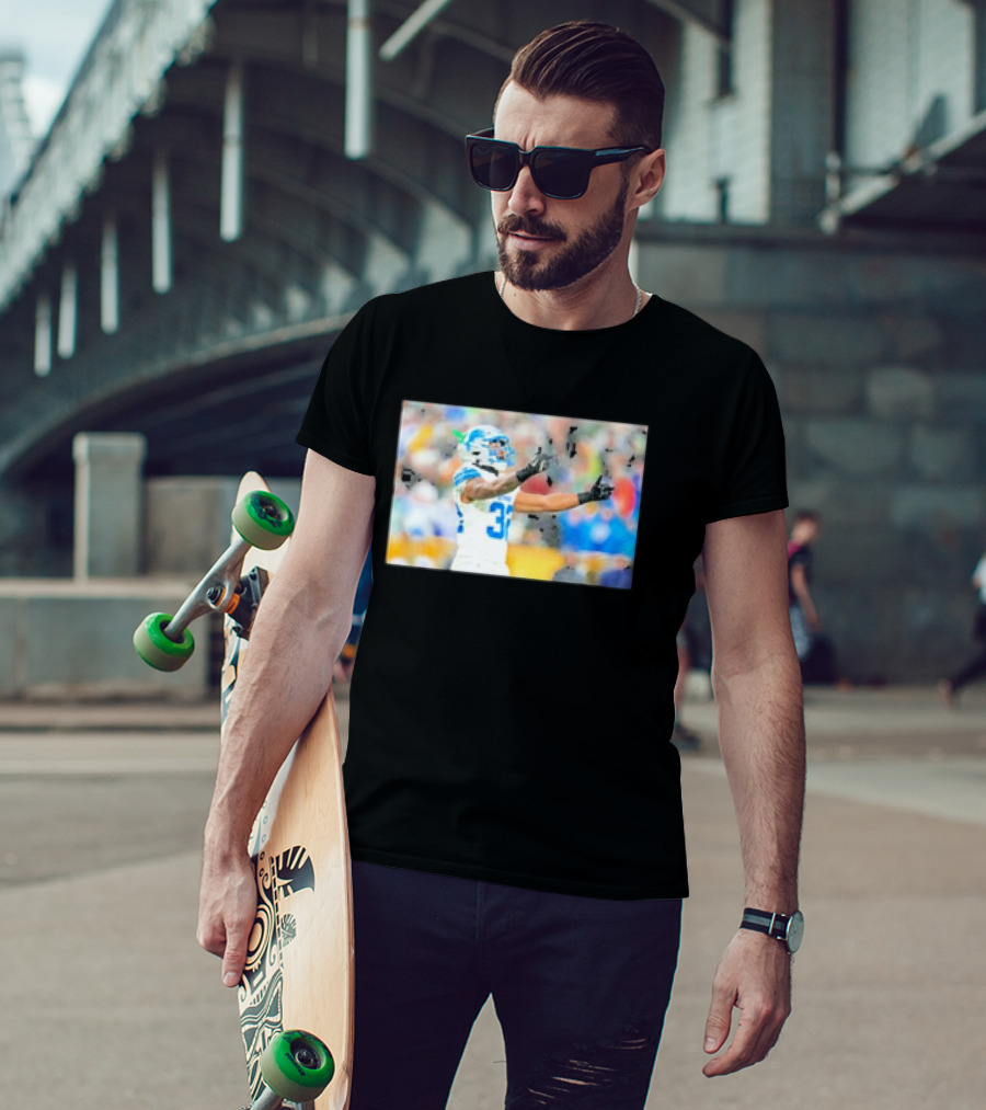 Lions Brian Branch Gesture Iconic Football Action T-Shirt