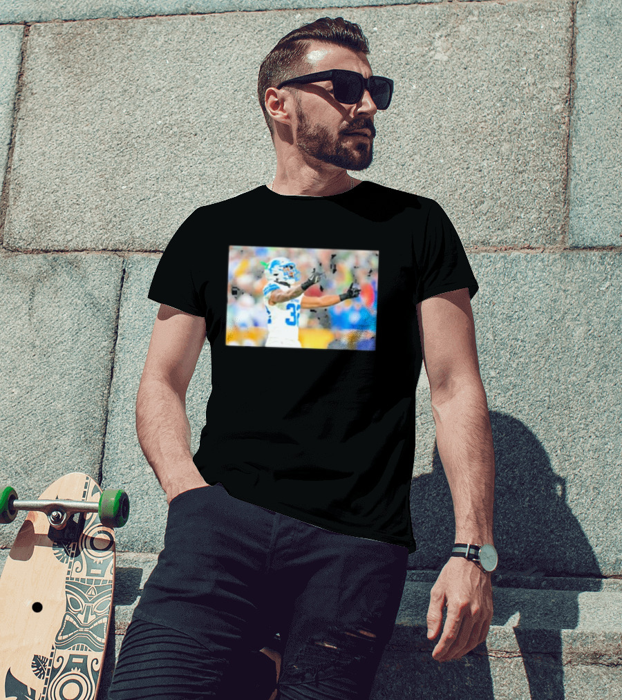 Lions Brian Branch Gesture Iconic Football Action T-Shirt