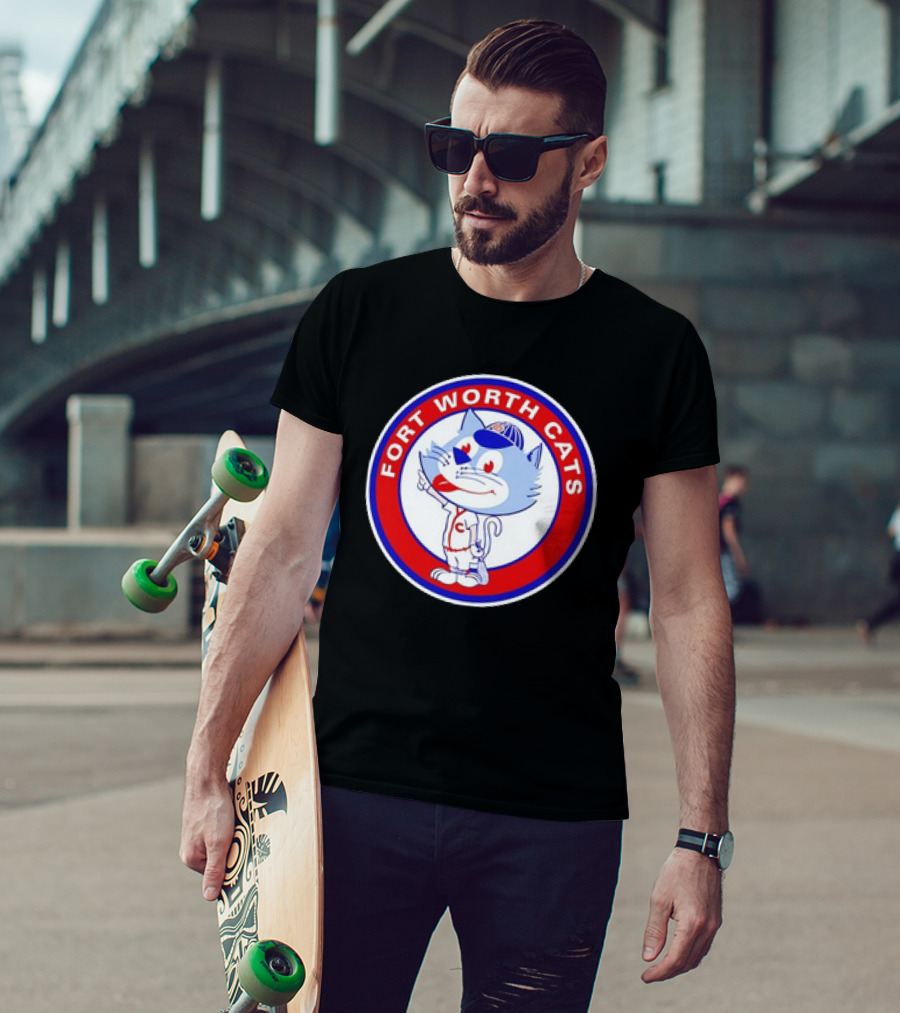 Fort Worth Cats Circle Logo Cartoon Baseball Character Hometown Collection '47 T-Shirt