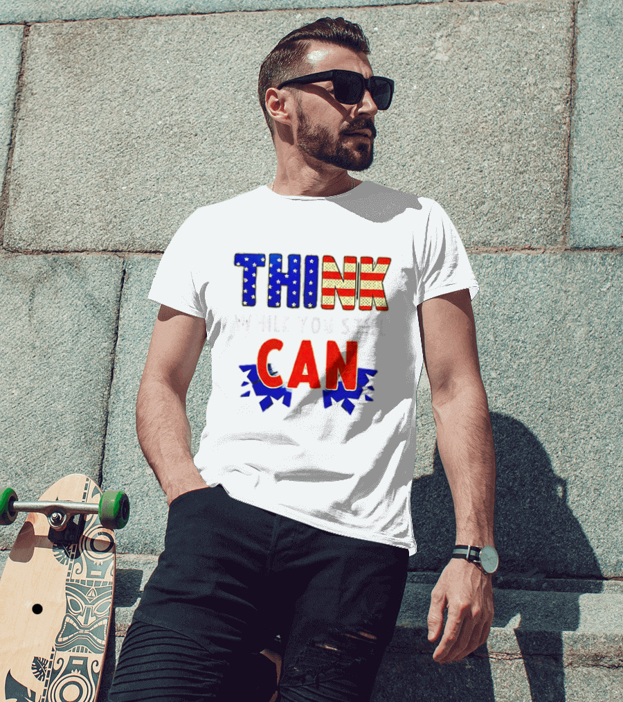 Think CAN American Flag Stars Stripes T-Shirt