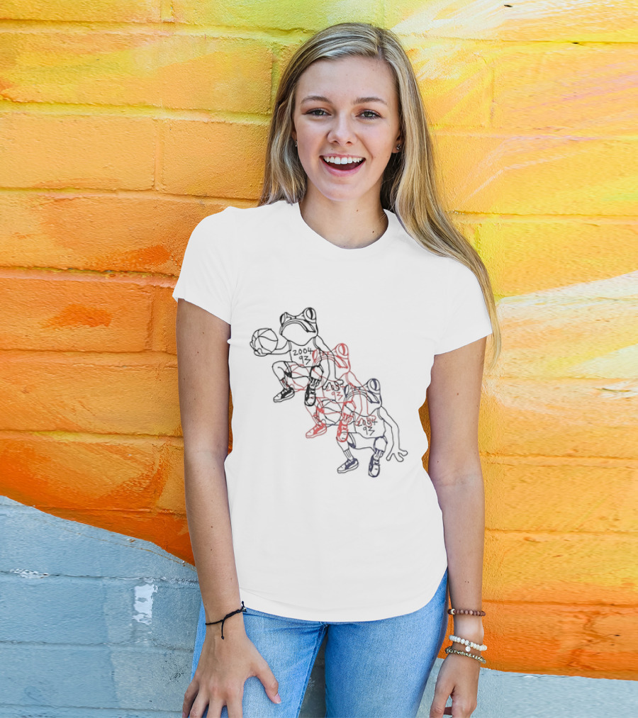 Wikset Dodging Losses 2004 93 Basketball Frog Trio T-Shirt