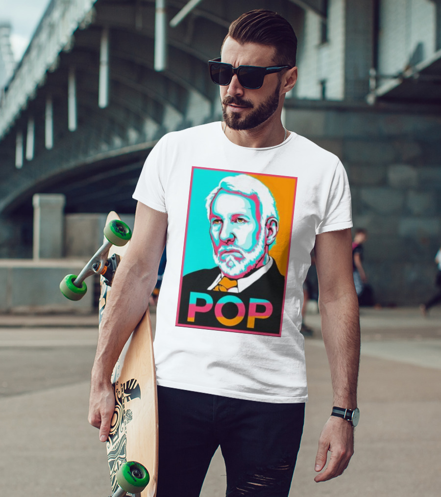 Raul Dominguez Jr Pop Retro Gregg Popovich T-Shirt