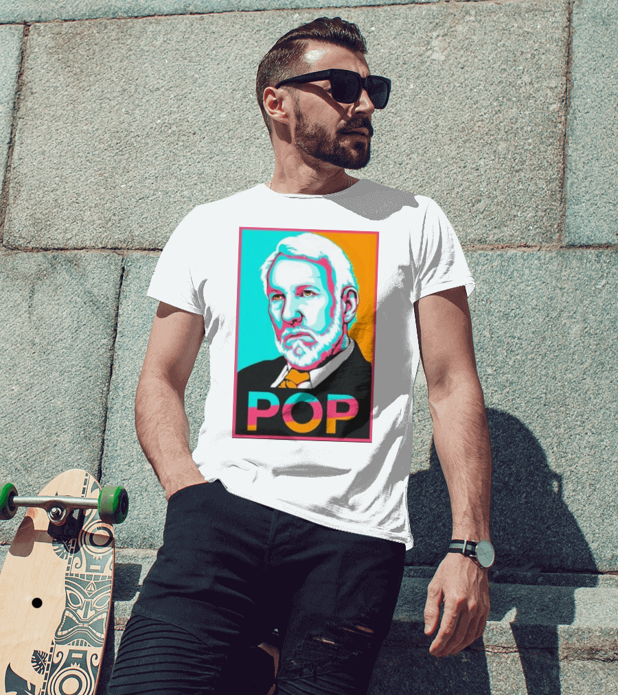 Raul Dominguez Jr Pop Retro Gregg Popovich T-Shirt