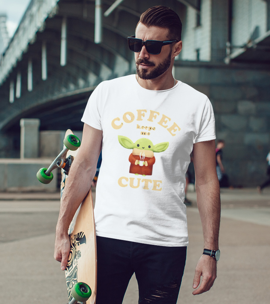 Coffee Keeps Me Cute Baby Yoda T-Shirt
