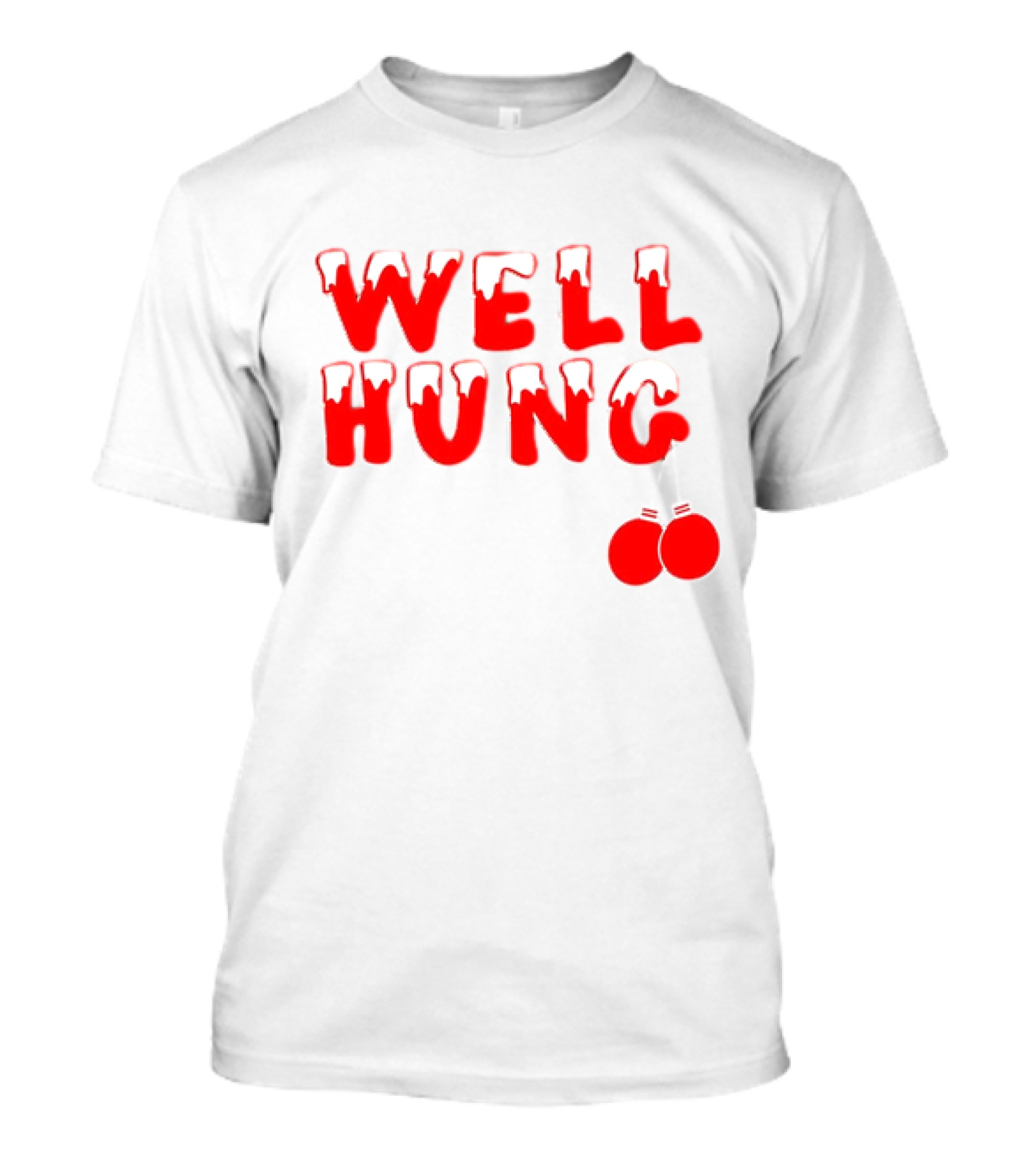 Well Hung Red Christmas Balls Snow-Capped Letters T-Shirt