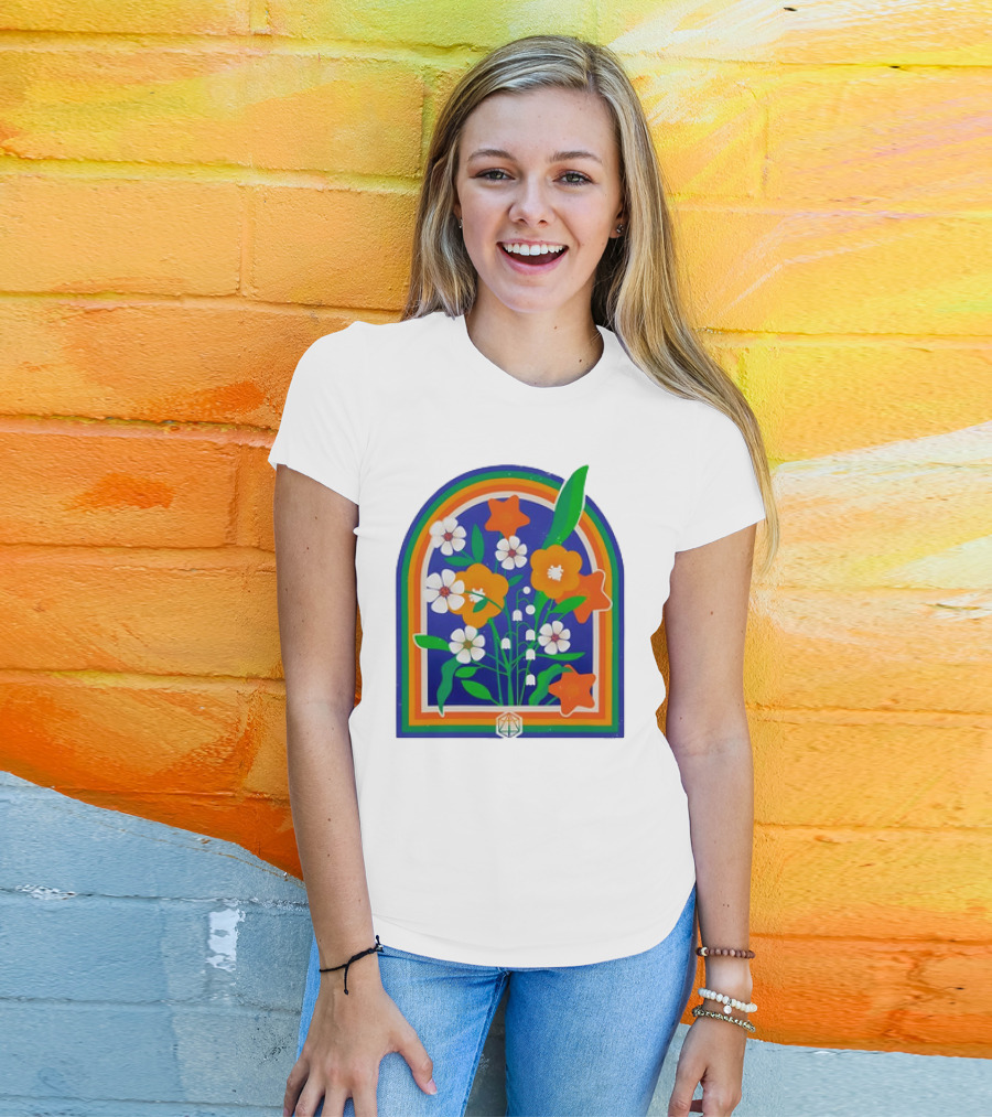 Critical Role Hope Blooms Floral Design Rainbow Border Blossoms T-Shirt