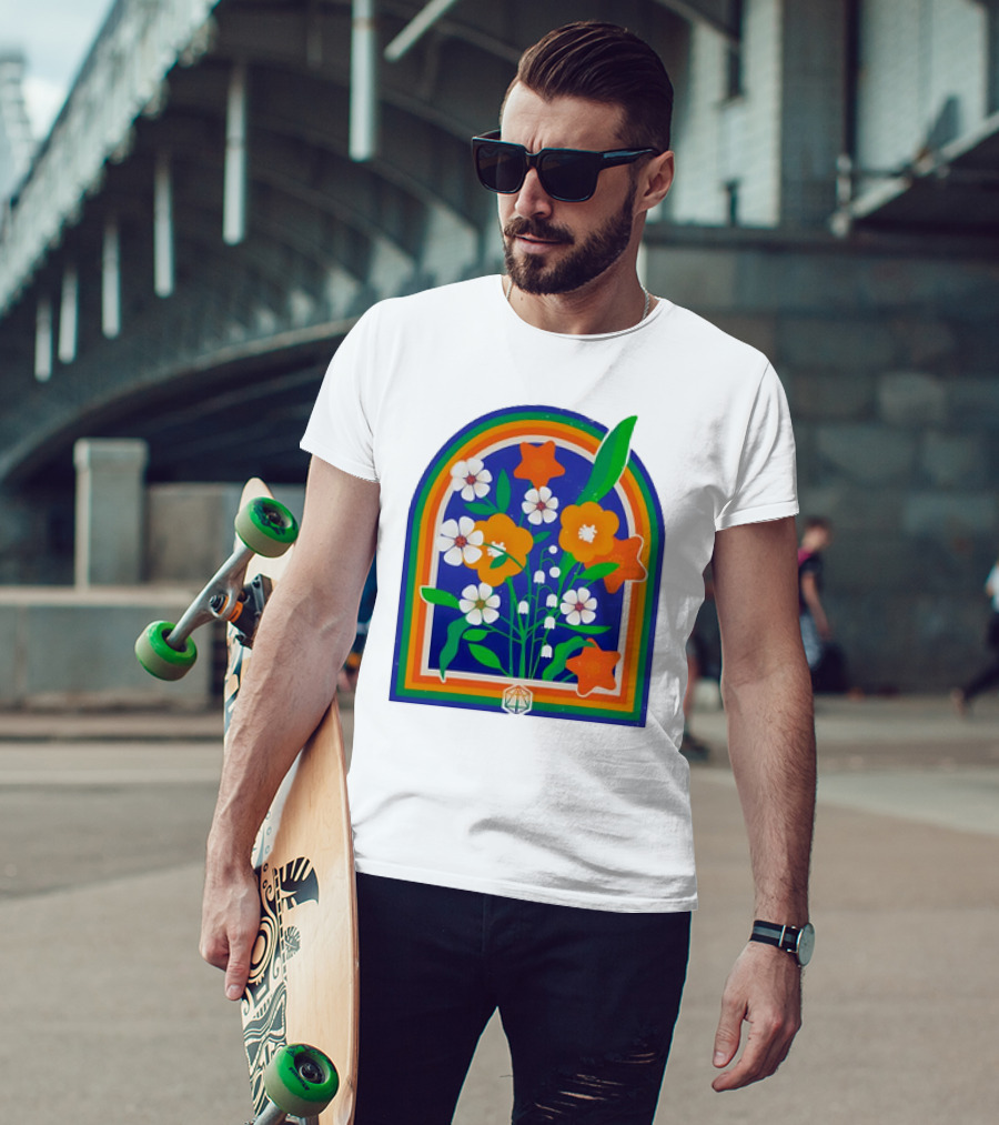 Critical Role Hope Blooms Floral Design Rainbow Border Blossoms T-Shirt