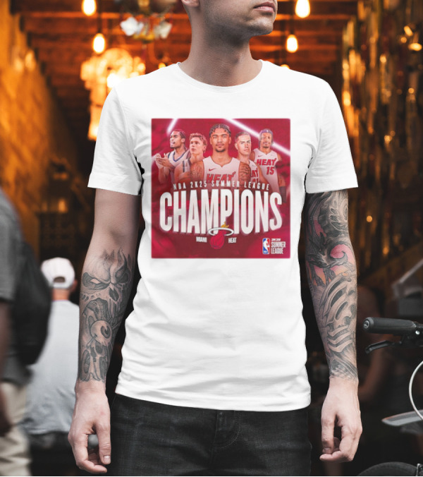 NBA 2K25 Summer League Champions Miami Heat T-Shirt NBA 2K25 Summer League Champions Miami Heat T-Shirt