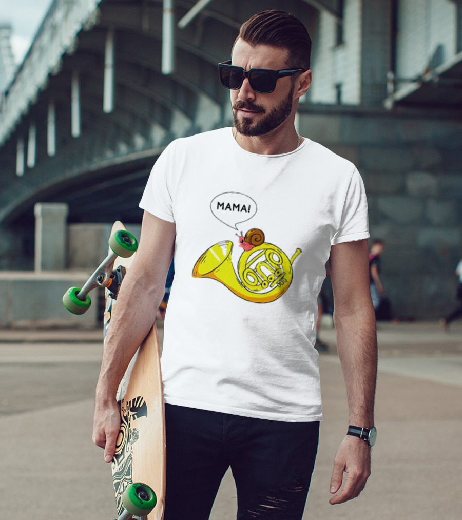 MAMA Snail French Horn Orchestra Marching Band Pun T-Shirt