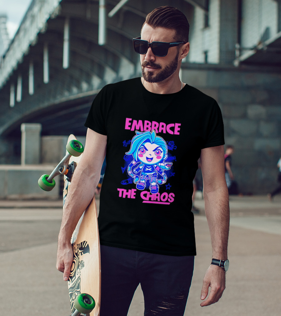 Embrace The Chaos Jinx League Of Legends Arcane Graffiti T-Shirt