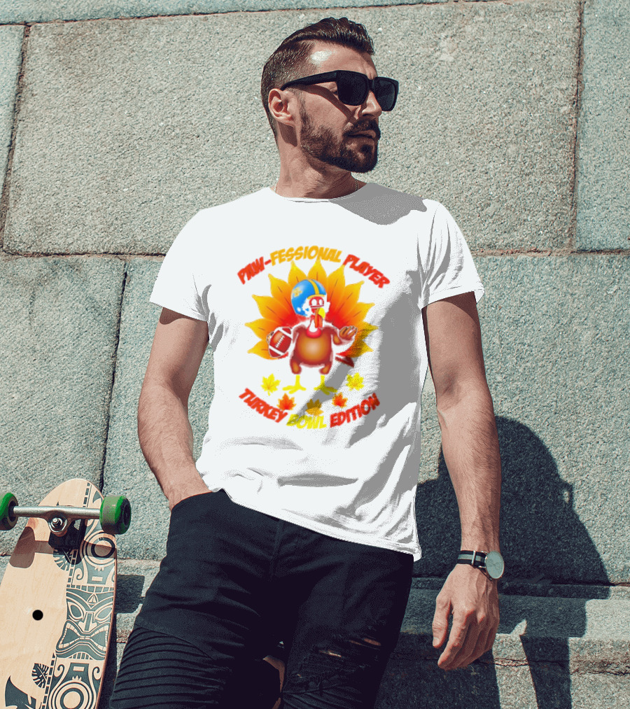 Paw-fessional Player Turkey Bowl Edition Football Helmet Maple Leaves T-Shirt
