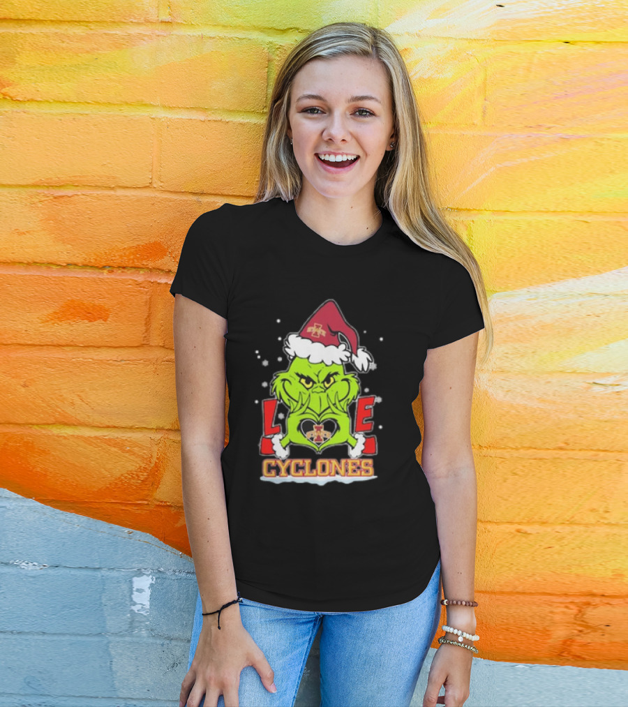 The Grinch Christmas Love Cyclones Iowa State Football T-Shirt