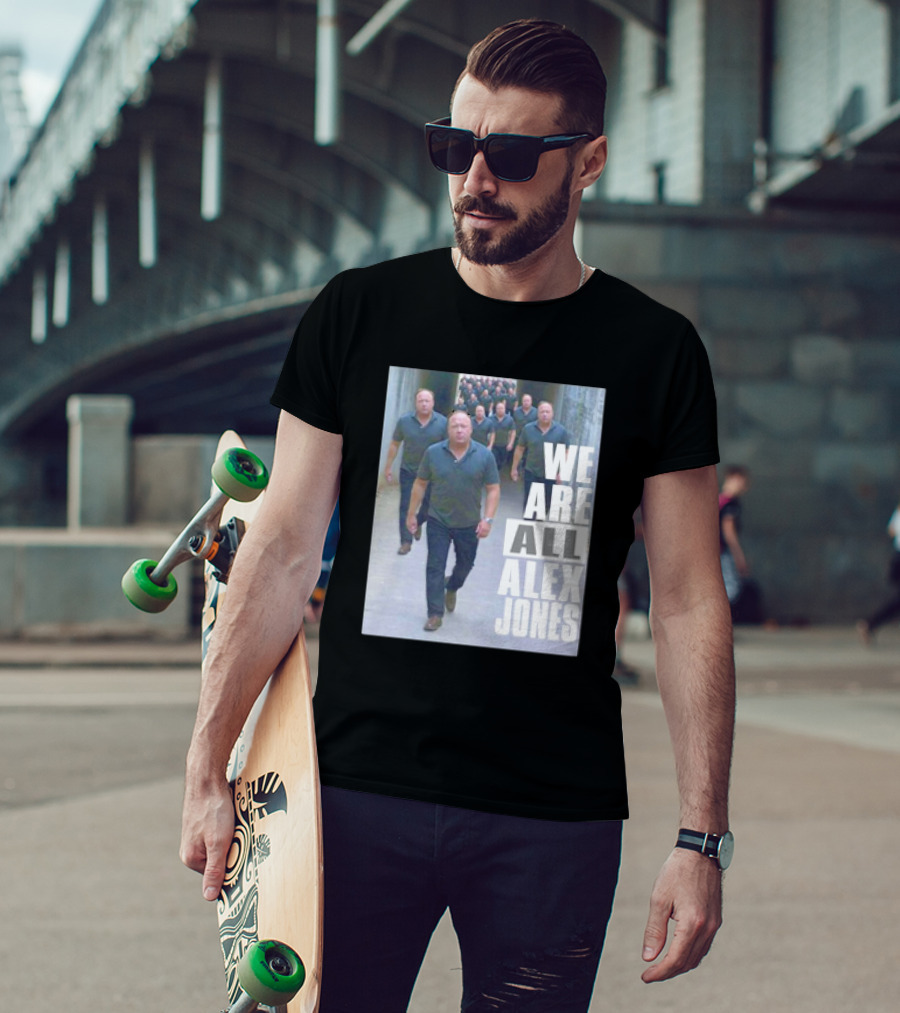 We Are All Alex Jones Multiple Clones Walking In Tunnel T-Shirt