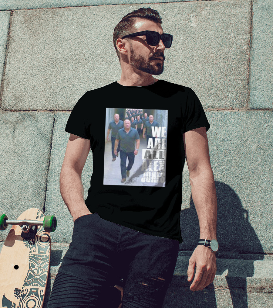 We Are All Alex Jones Multiple Clones Walking In Tunnel T-Shirt