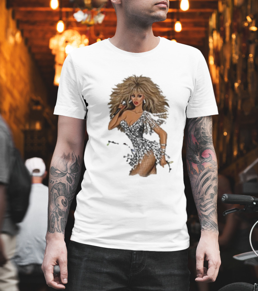 White Christmas Hayden Williams Tina Turner Glamorous Sequin Diva T-Shirt