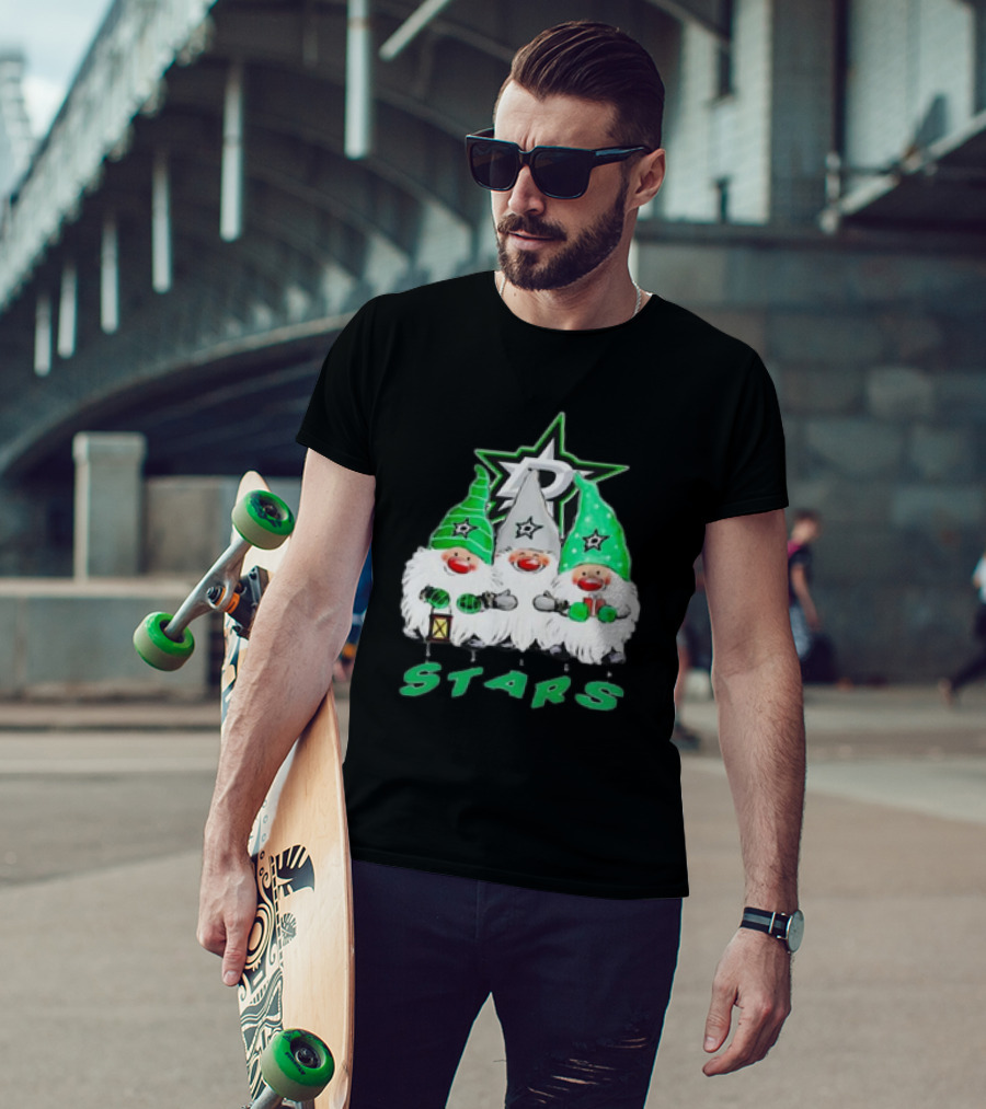 Dallas Stars Christmas Gnomes Festive NHL T-Shirt