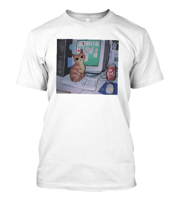 Cat Kelly Pringle Dr Cat Computer Solitaire T-Shirt