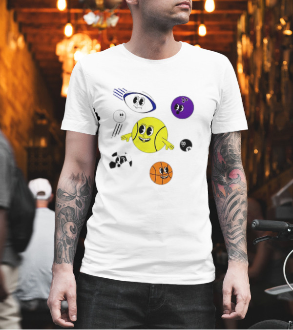 Andy Murray for UNICEF Funny Cartoon Ball Characters T-Shirt Andy Murray for UNICEF Funny Cartoon Ball Characters T-Shirt