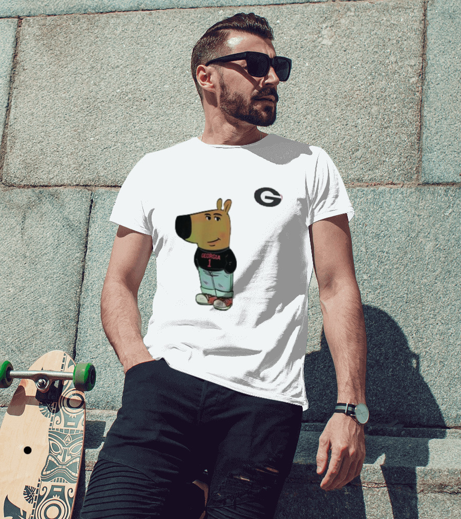 Georgia Bulldogs I Am Just A Chill Guy G Logo Cartoon Character T-Shirt