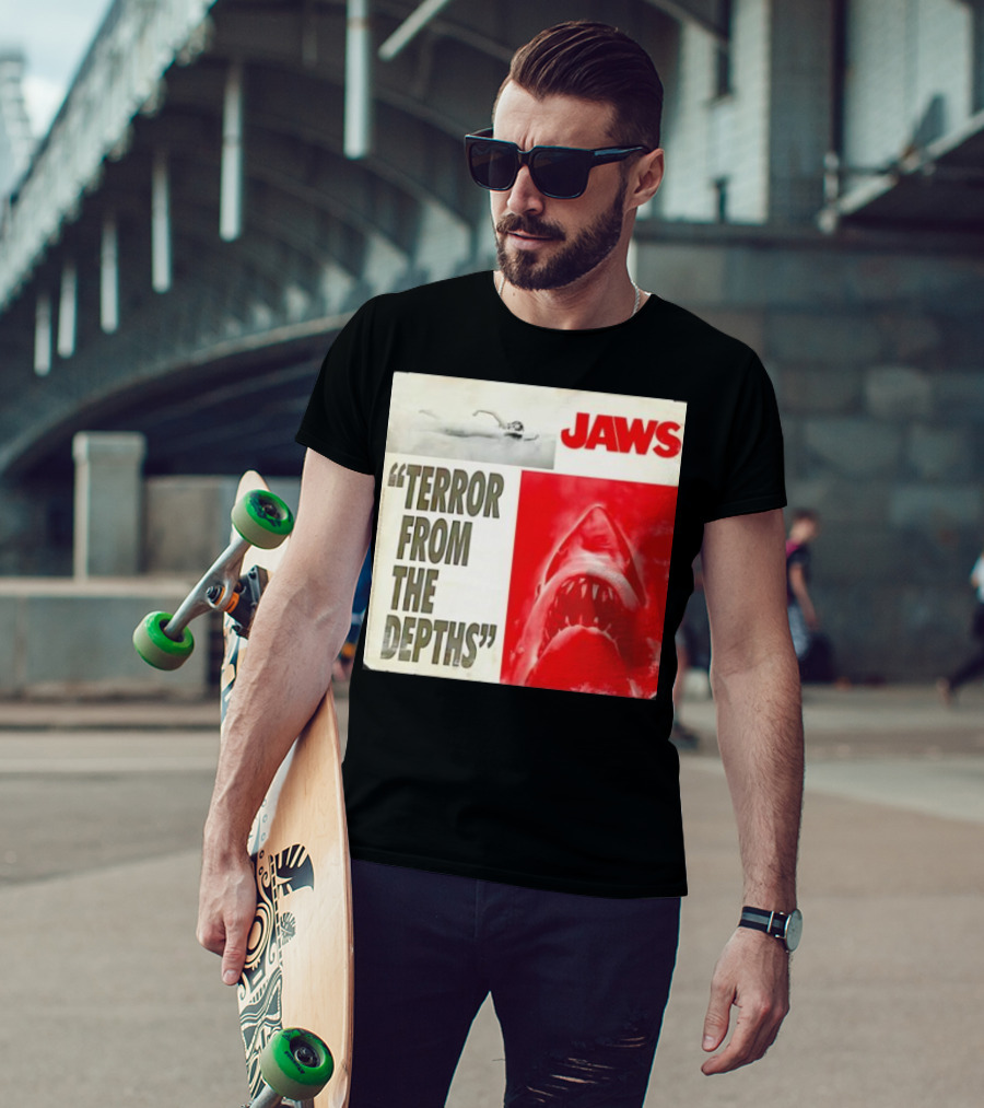 Jaws Terror From The Depths Retro Classic Movie Iconic Shark Attack Scene T-Shirt
