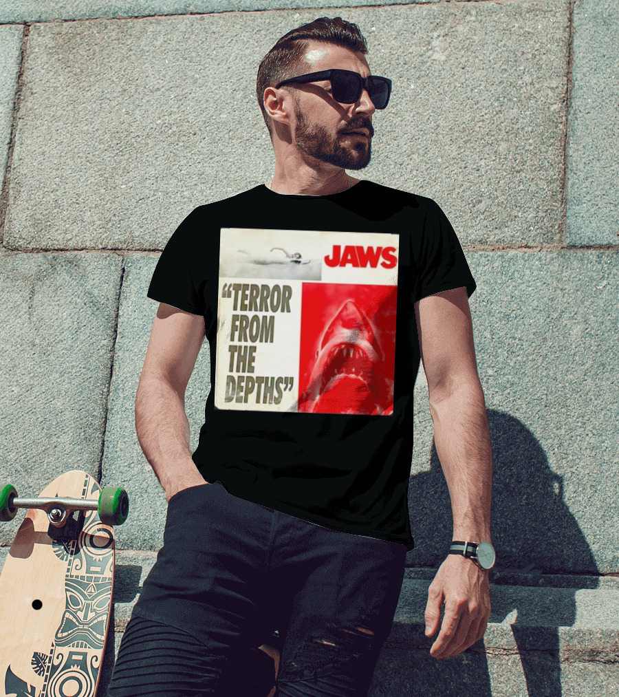 Jaws Terror From The Depths Retro Classic Movie Iconic Shark Attack Scene T-Shirt