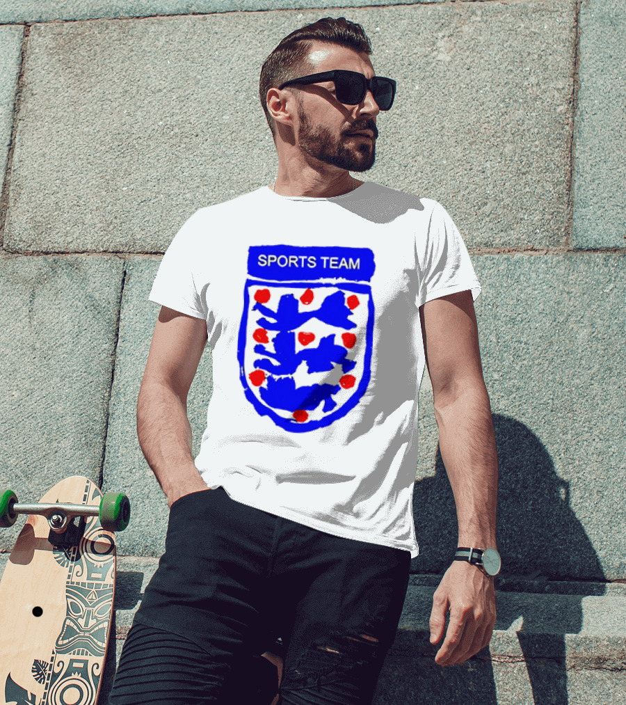 Sports Team Three Lions England Badge Crest T-Shirt