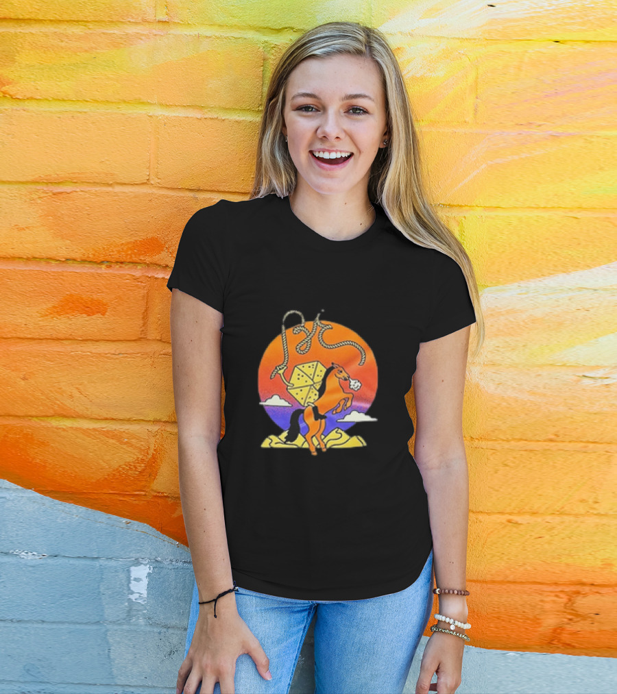The BE-Hive Life Is Tight Kite And Horse Sunset Scene T-Shirt