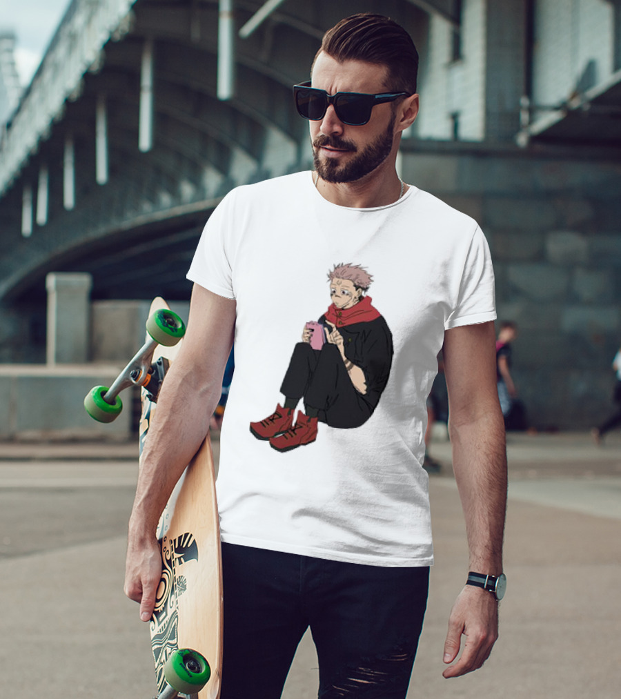 Yuji Itadori Mode Ryomen Sukuna Playing With Phone Jujutsu Kaisen Anime T-Shirt