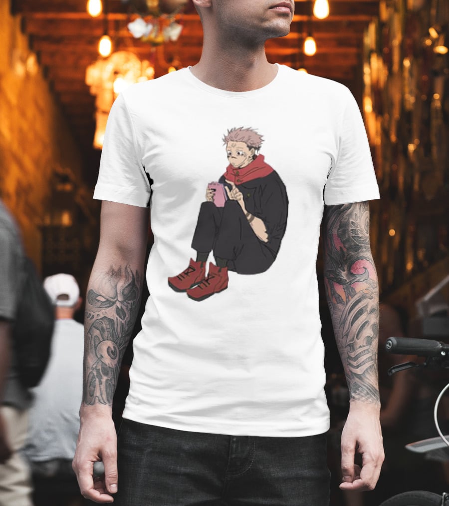 Yuji Itadori Mode Ryomen Sukuna Playing with Phone Jujutsu Kaisen Anime T-Shirt