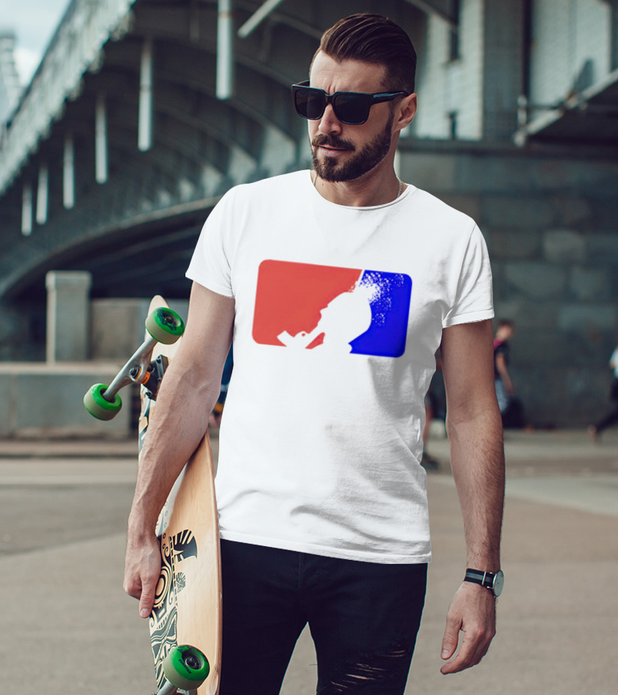David Major League Shooting Silhouette Red Blue Funny T-Shirt