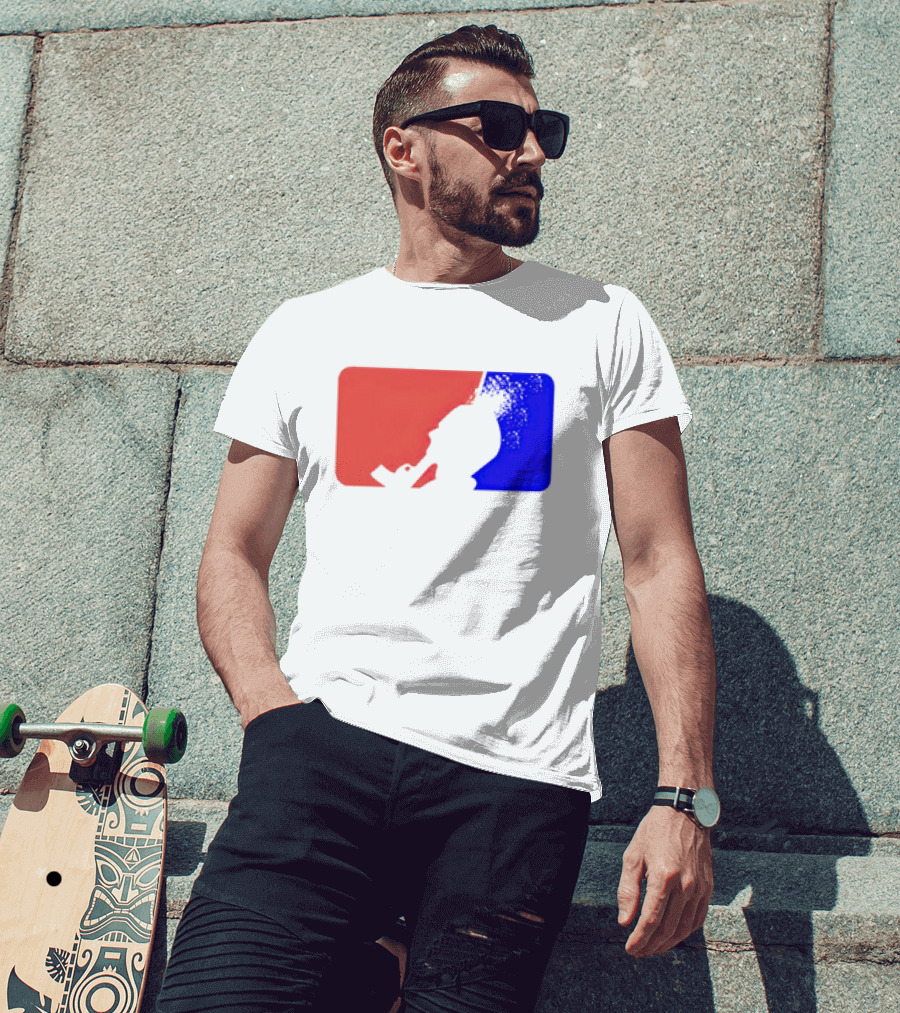 David Major League Shooting Silhouette Red Blue Funny T-Shirt