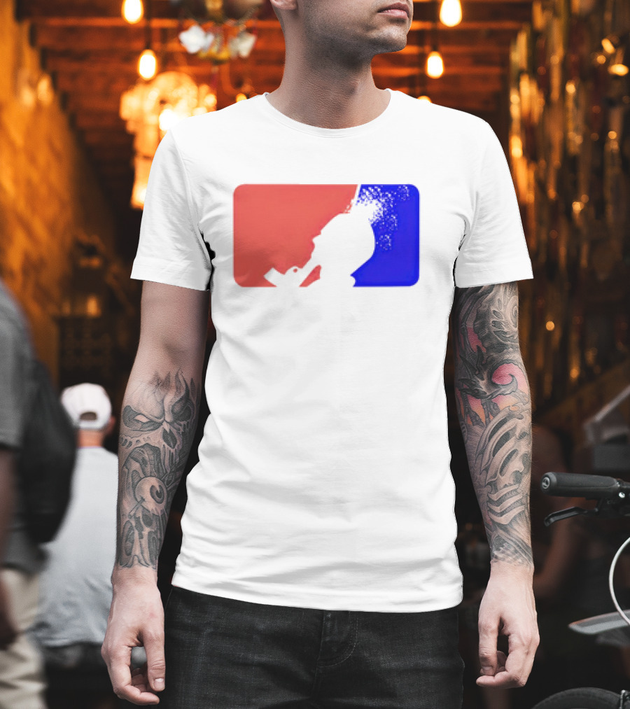 David Major League Shooting Silhouette Red Blue Funny T-Shirt