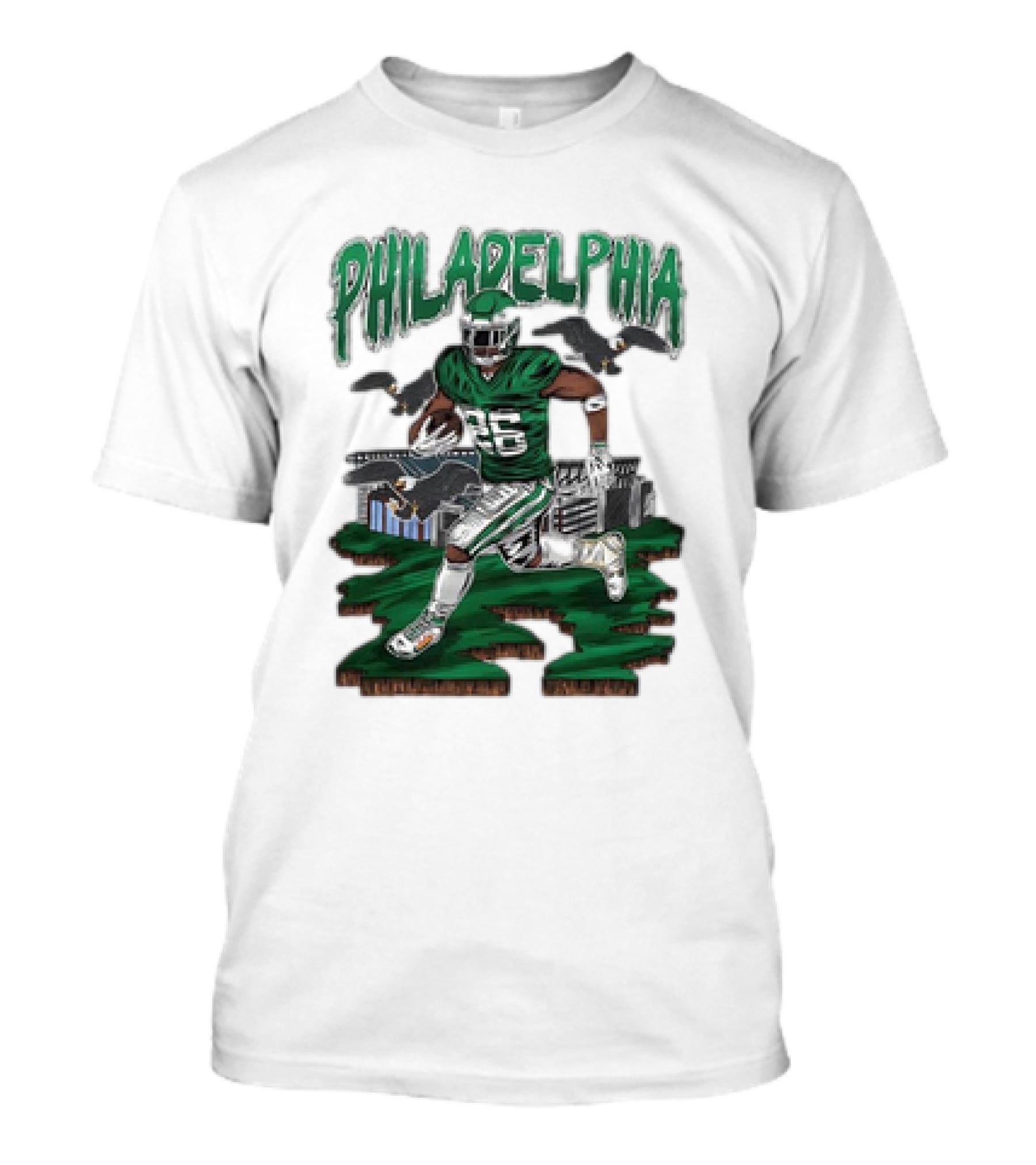 Philadelphia Eagles Saquon Barkley Bird Gang Running Player With Birds T-Shirt