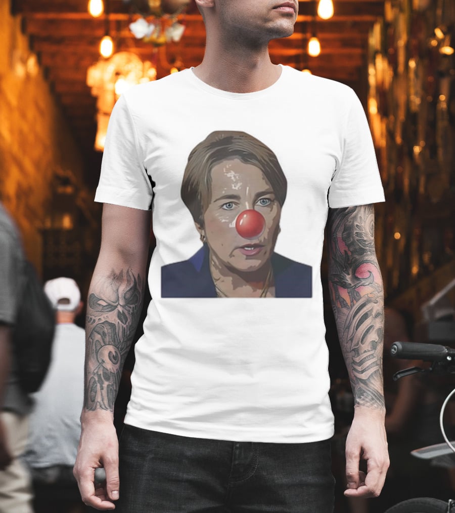 Maura Healey Cartoon Clown Nose Face Image T-Shirt