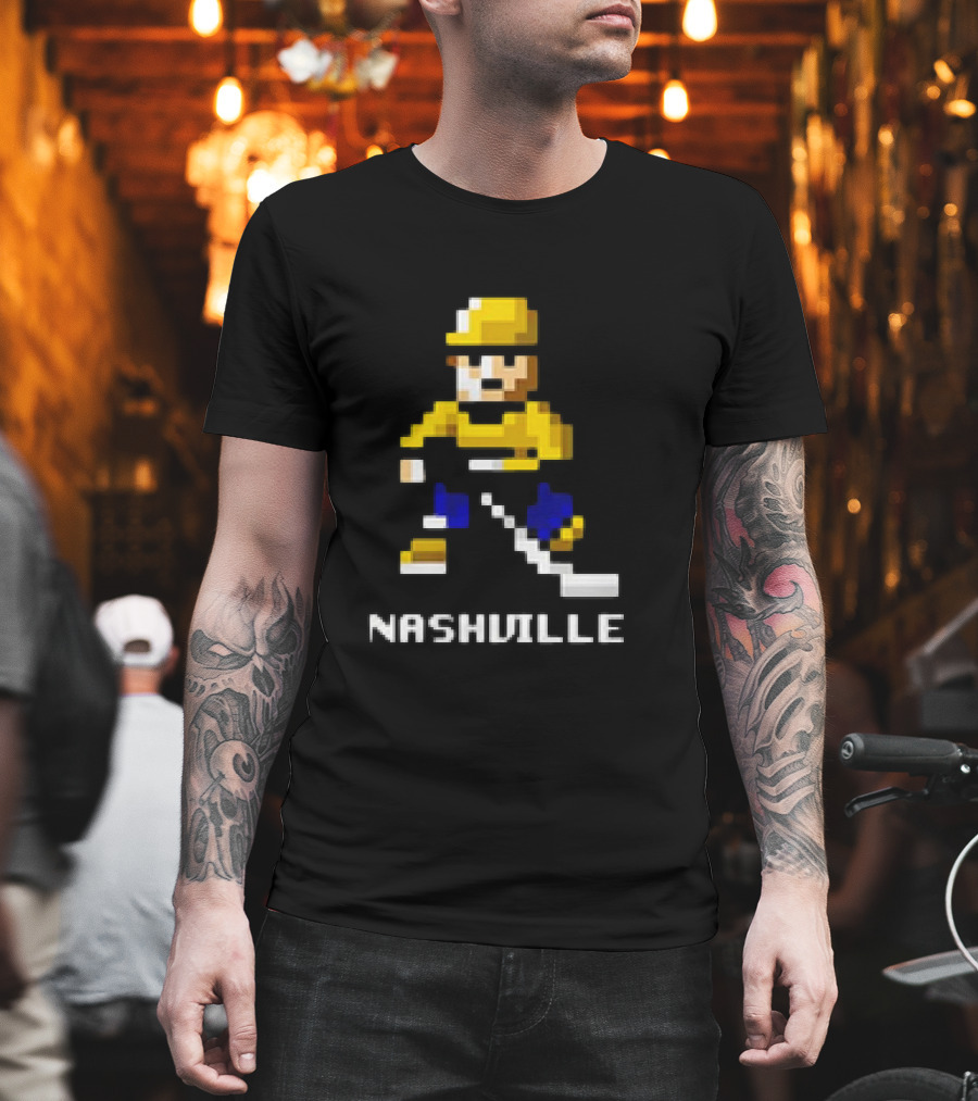 Nashville Hockey Pixel Player 8-bit T-Shirt