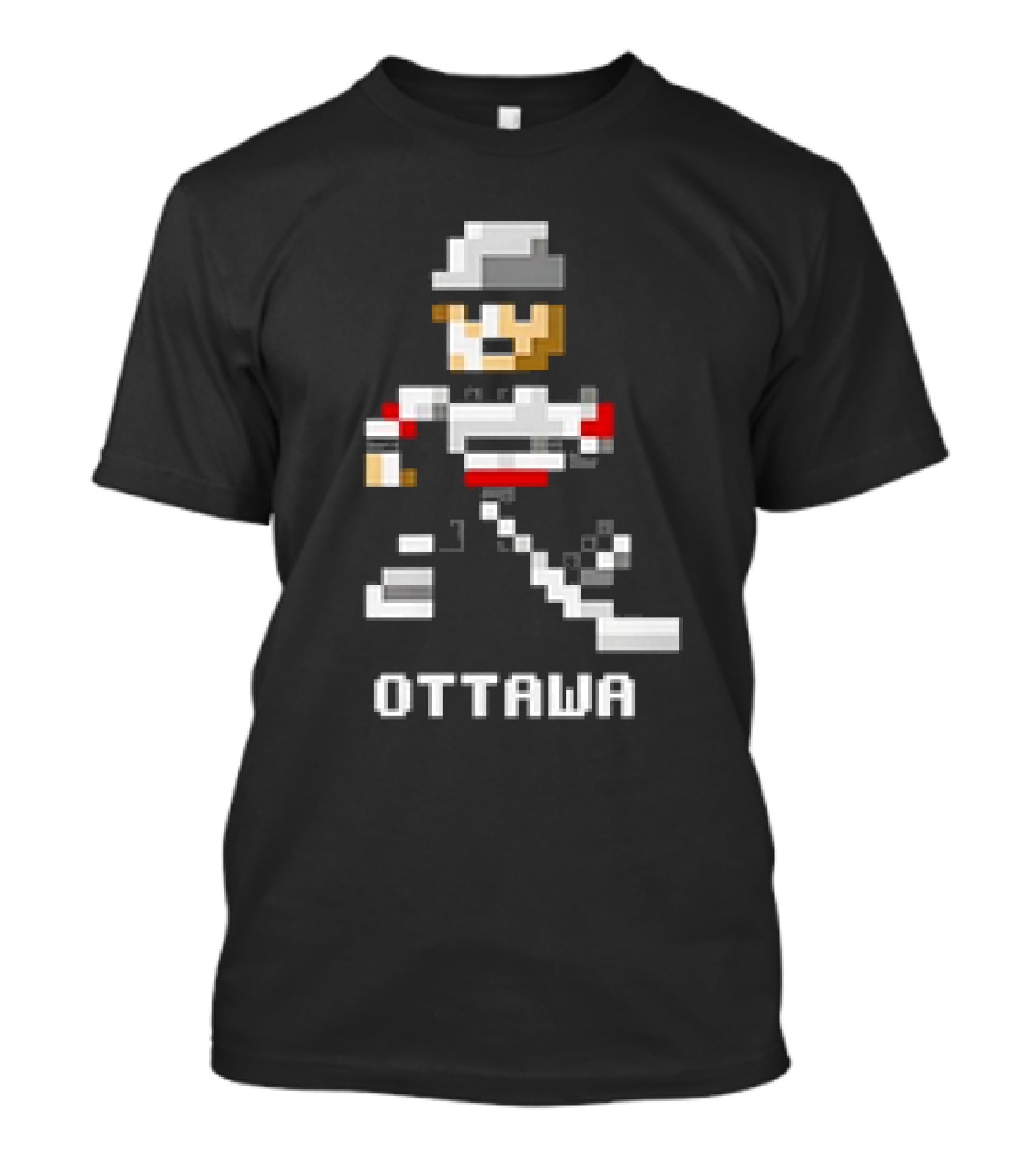Ottawa 8-Bit Hockey Player Pixel T-Shirt