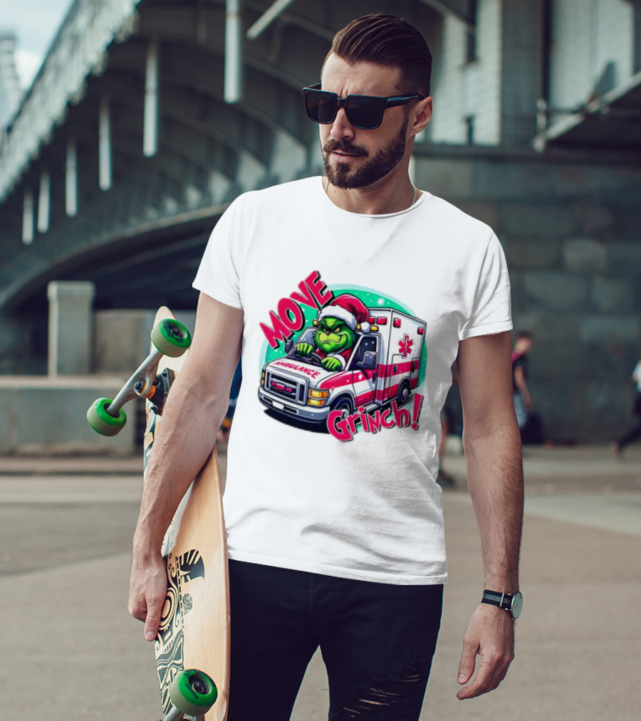 MOVE Grinch Christmas Ambulance Driver T-Shirt