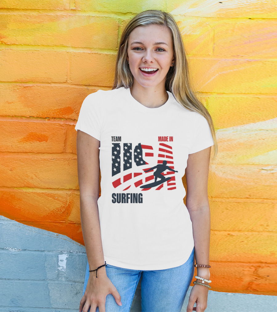 TEAM USA MADE IN USA SURFING Stars And Stripes Surf T-Shirt
