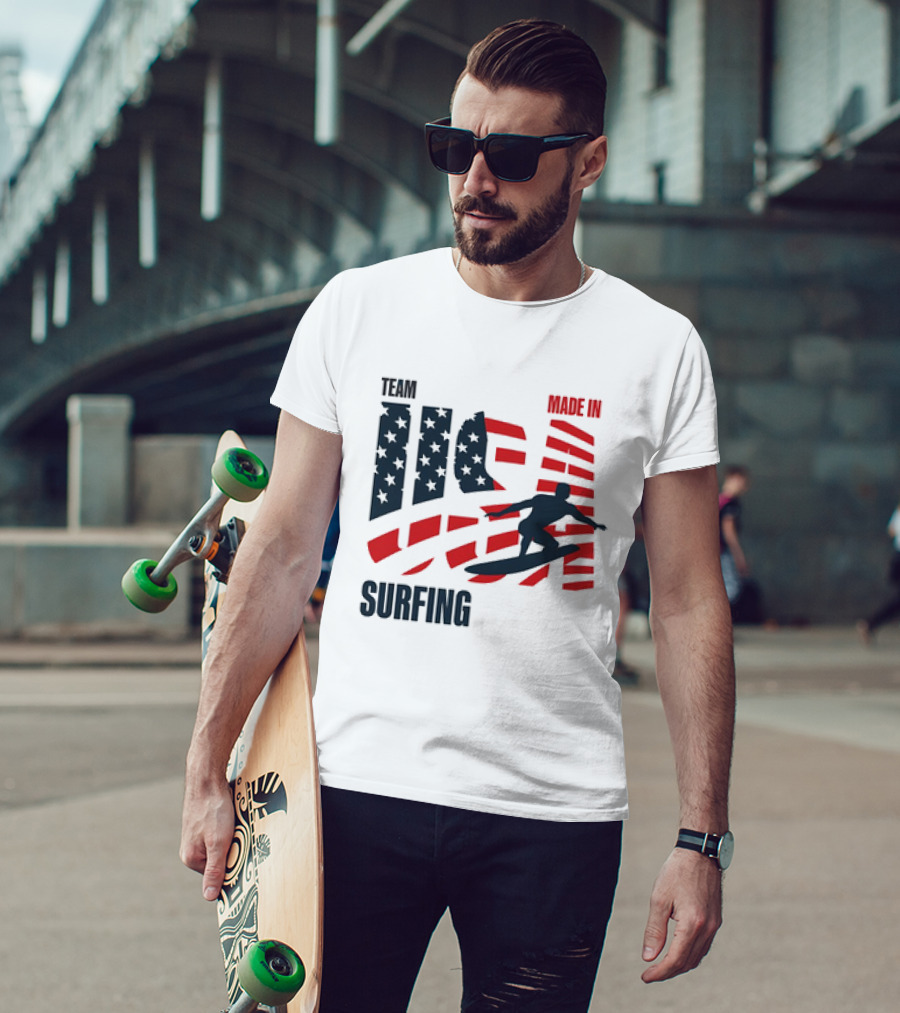 TEAM USA MADE IN USA SURFING Stars And Stripes Surf T-Shirt