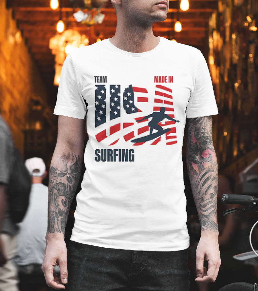 TEAM USA MADE IN USA SURFING Stars And Stripes Surf T-Shirt