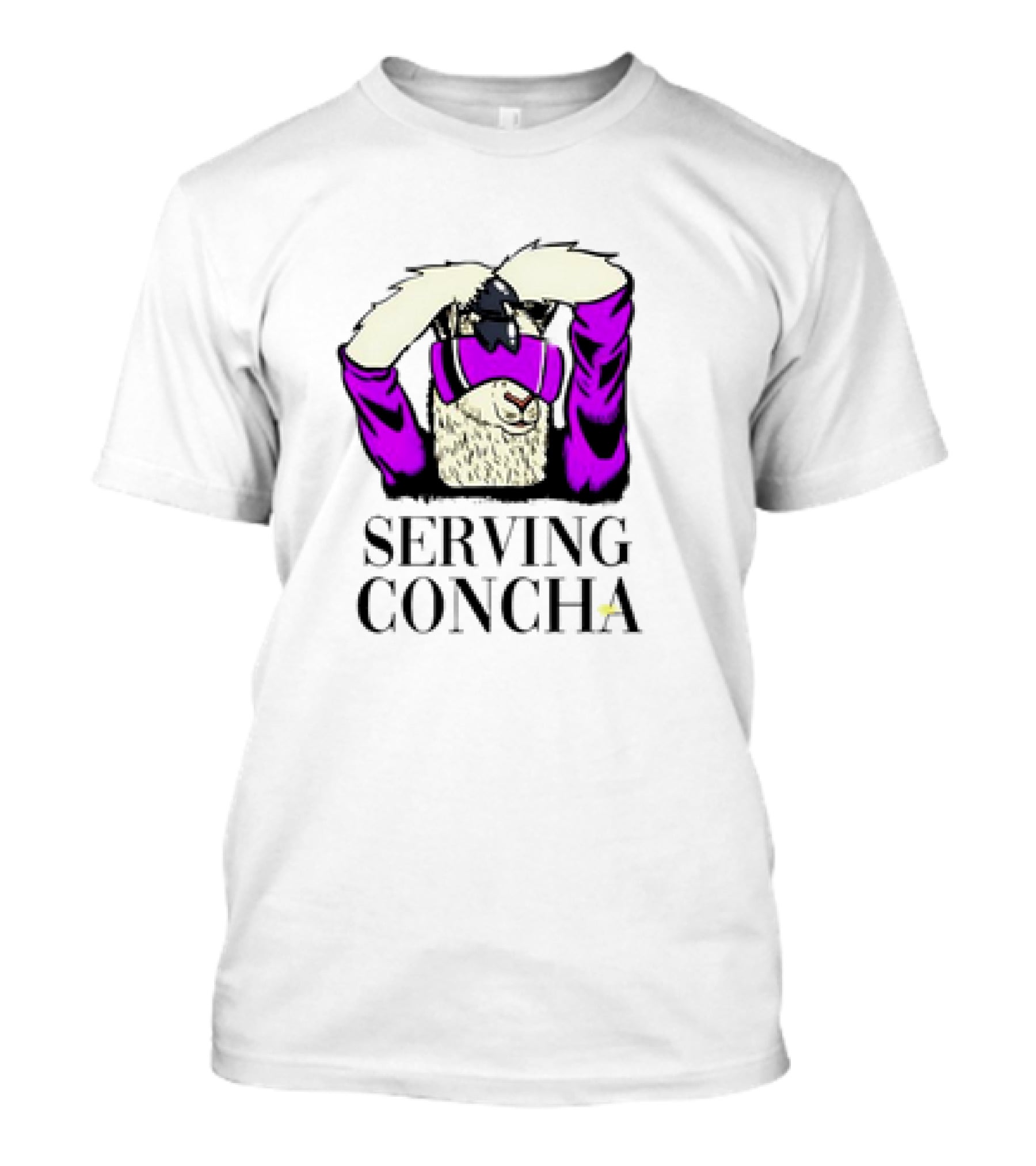 MarcoMania Serving Concha Llama With Purple T-Shirt