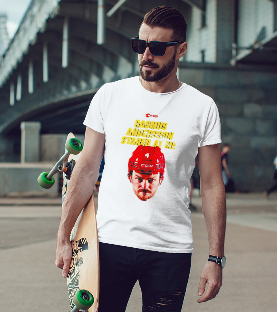 C Of Red Rasmus Andersson Stared At Me CCM Red Helmet Number 4 T-Shirt