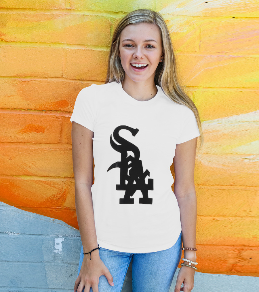 Chicago White Sox And Los Angeles Dodgers Logo Combination T-Shirt