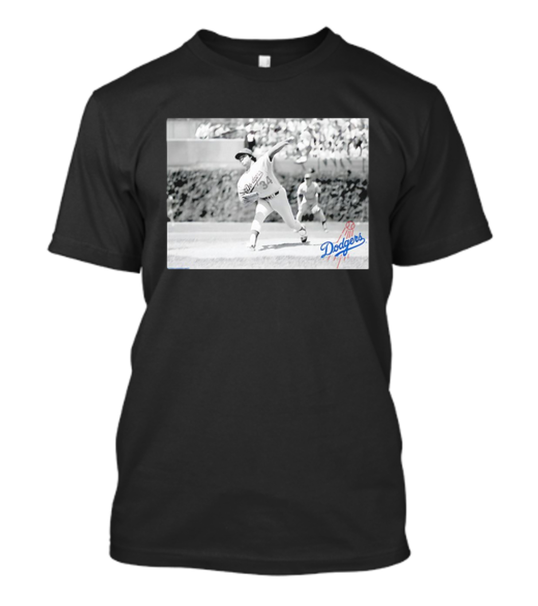 Fernando Valenzuela Los Angeles Dodgers Vintage Black And White Photo 34 T-Shirt