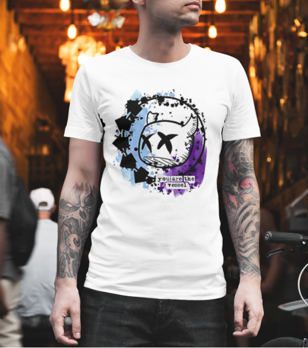 you are the vessel hollow knight style cute ghost with splattered paint background T-Shirt you are the vessel hollow knight style cute ghost with splattered paint background T-Shirt