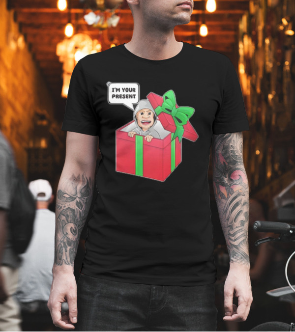 Artem Potokin I’m Your Present Cartoon Character in Gift Box T-Shirt Artem Potokin I’m Your Present Cartoon Character in Gift Box T-Shirt