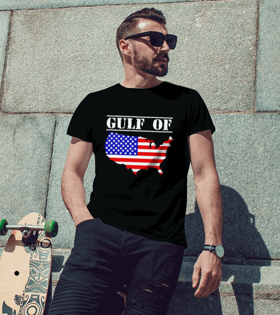 Gulf Of United States Of America Flag Map T-Shirt