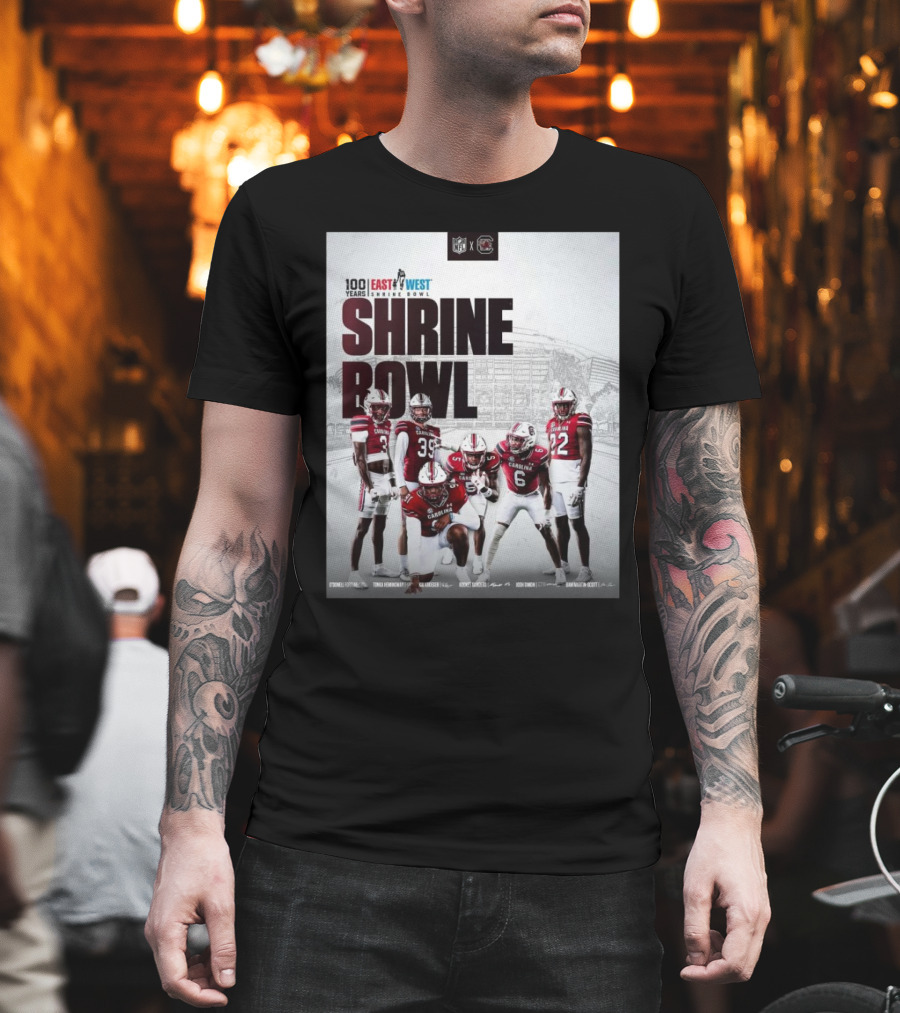 100 Years East West Shrine Bowl NFL X Gamecock Football O’Donnell Tonka Hemingway Kaba Signatures T-Shirt