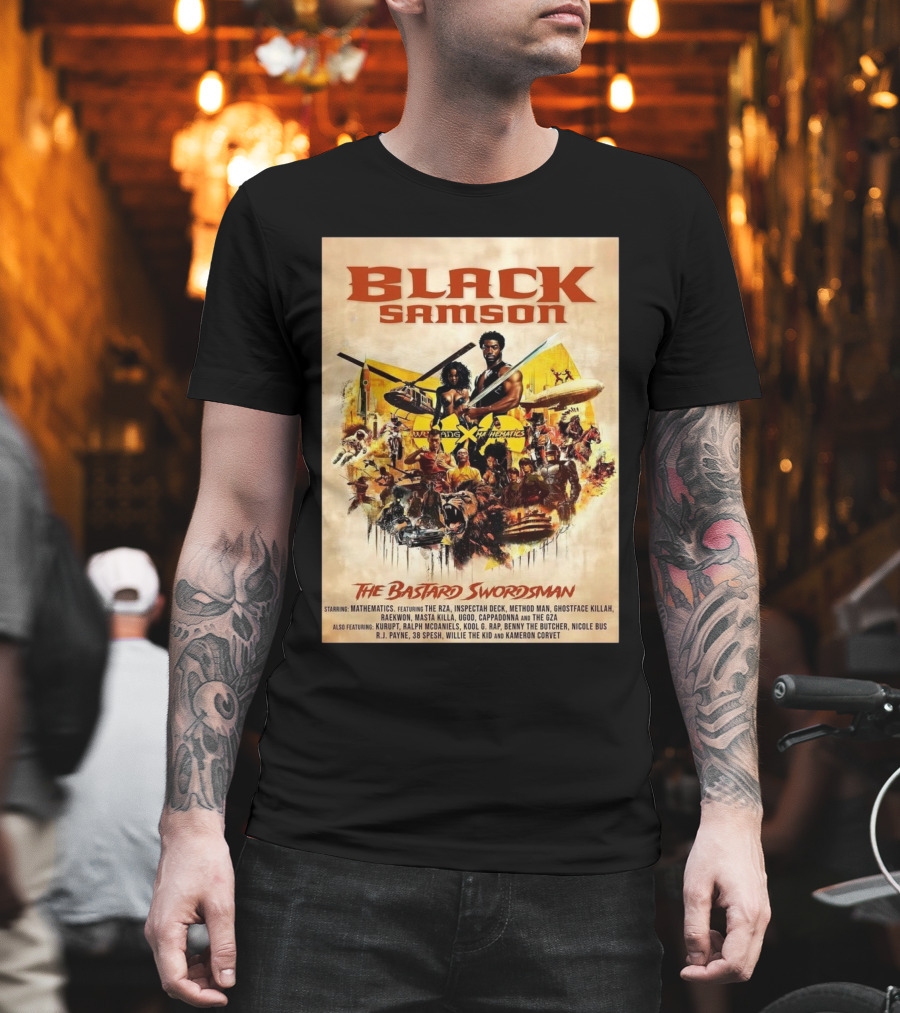 Black Samson The Bastard Swordsman Wu-Tang Featuring RZA Method Man Inspectah Deck T-Shirt